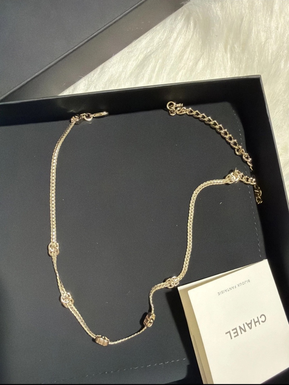 CHANEL CC Logo Metal Choker Necklace Gold New 5 Motif